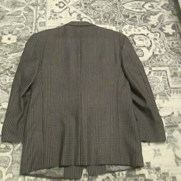 VTG Karl Lagerfeld Blazer Mens 44 REG GREY Textured Classic Tweed Wool Notch COL - Picture 10 of 12